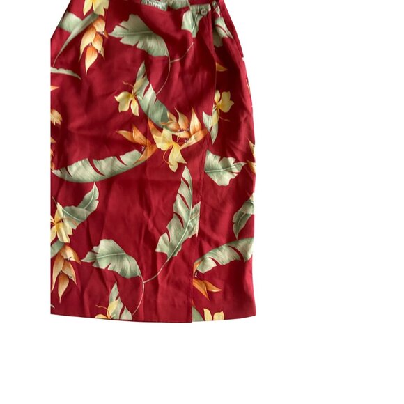TOMMY BAHAMA 100% Silk Floral Hawaiian Print Wrap Skirt Size 2 - Picture 8 of 8
